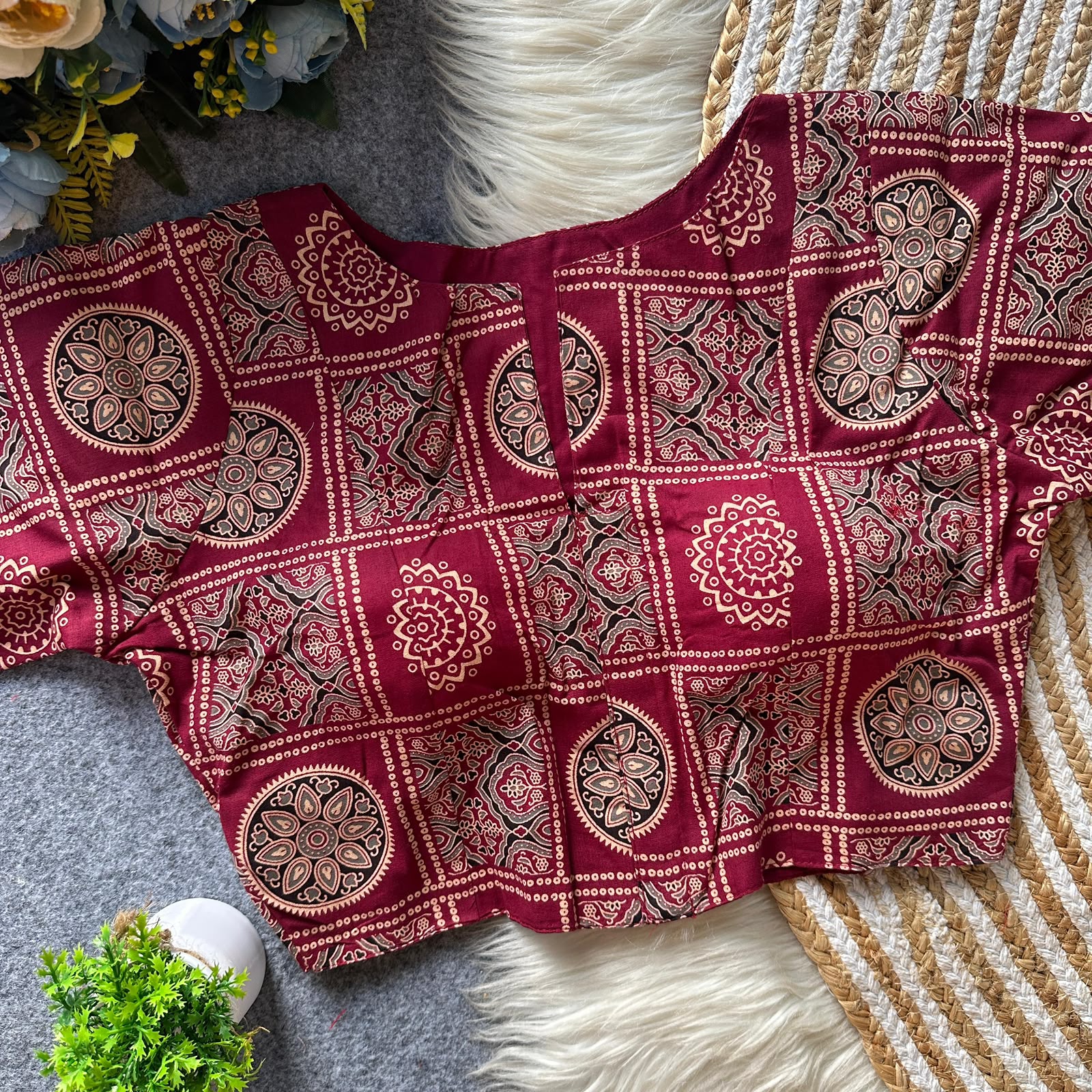 Original Ajrakh Cotton Designer Blouse